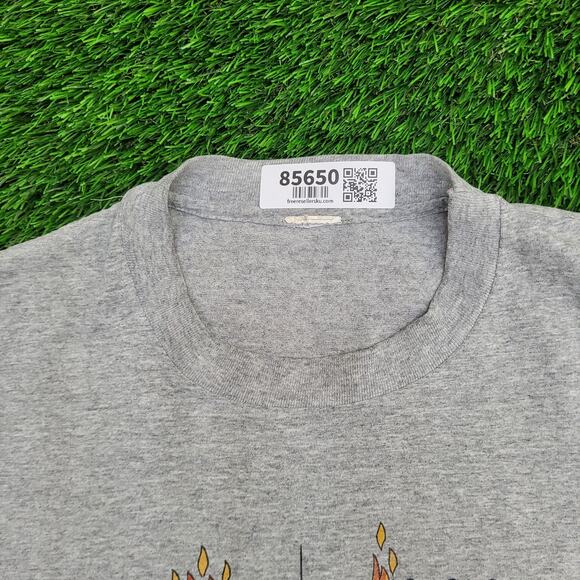 Vintage Funny Firefighter Couch-Potato Shirt Large 22x28 Gray - Picture 7 of 14